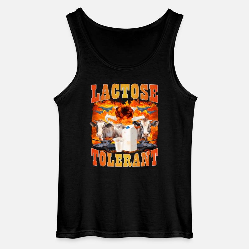 Lactose Tolerant Sarcasm Meme - Gildan Men’s Tank Top - black