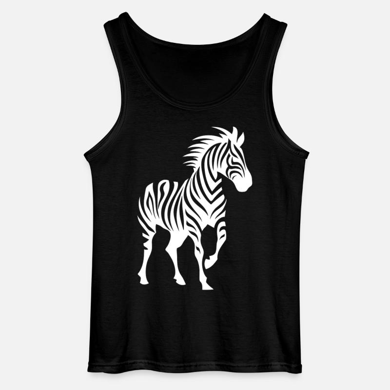 Zebra Silhouette Schwarzweiß - Gildan Männer Tank Top - Schwarz