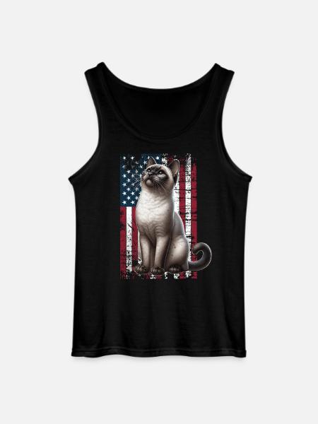 Siamese Cat US Siamkatze - Gildan Men’s Tank Top - black