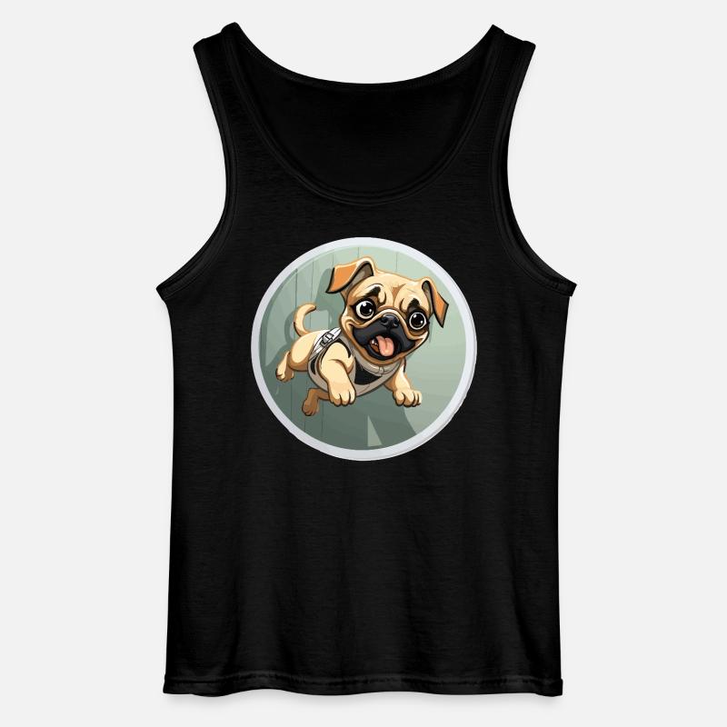 Squeaking Pug Sprinter - Gildan Men’s Tank Top - black