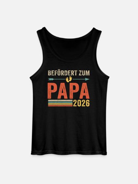 Retro Befördert zum Papa 2026 - Gildan Männer Tank Top - Schwarz