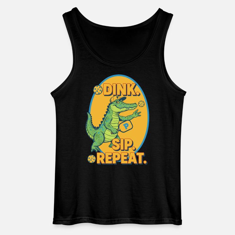 Pickleball Divertente Giocatore Dink Sip Repeat Love - Canotta da uomo Gildan - nero