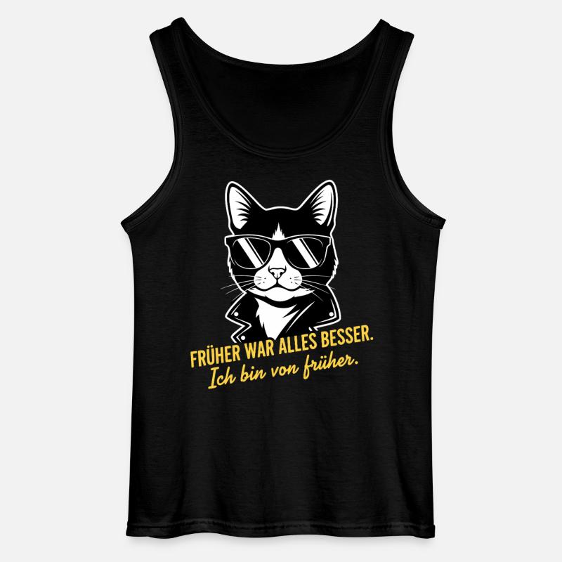 Früher war alles besser Katze - Gildan Männer Tank Top - Schwarz