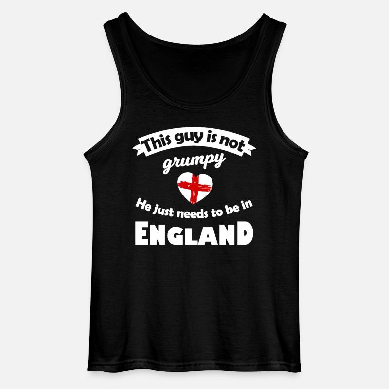 Not grumpy: He needs England - Gildan Men’s Tank Top - black