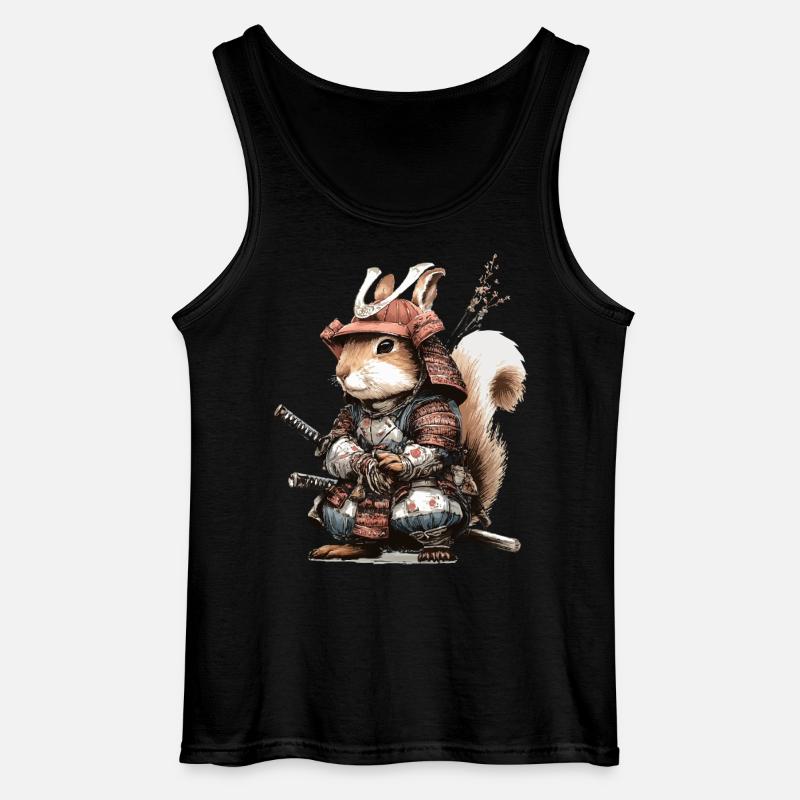 Eichhörnchen-Samurai in Rüstung - Gildan Männer Tank Top - Schwarz