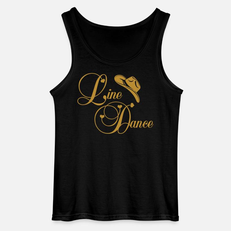 Line Dance Gyldent Logo - Gildan tanktop til mænd - sort