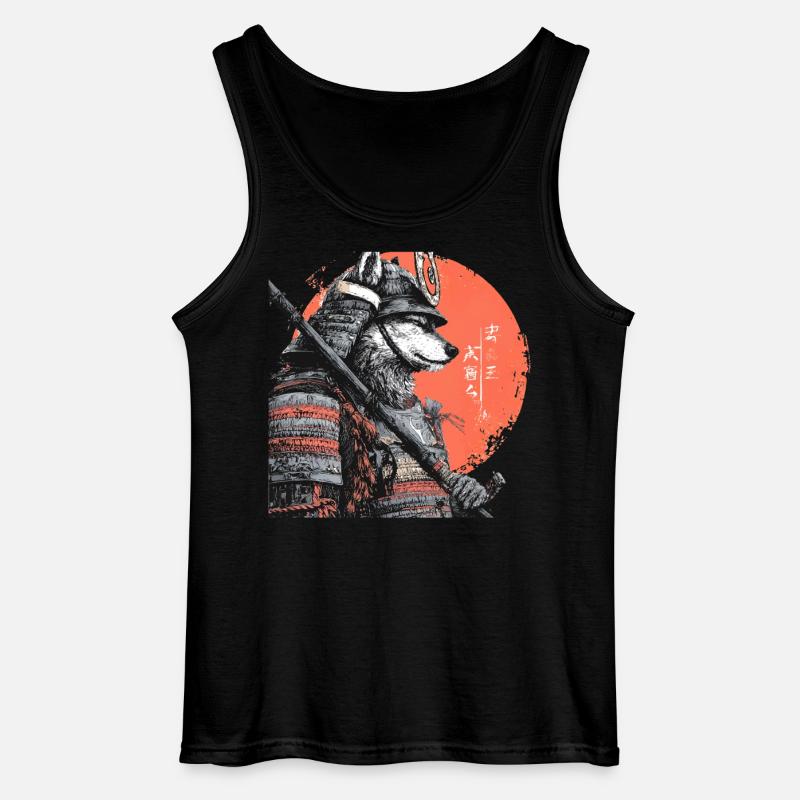 Wolf in Armor samurai  - Gildan Men’s Tank Top - black