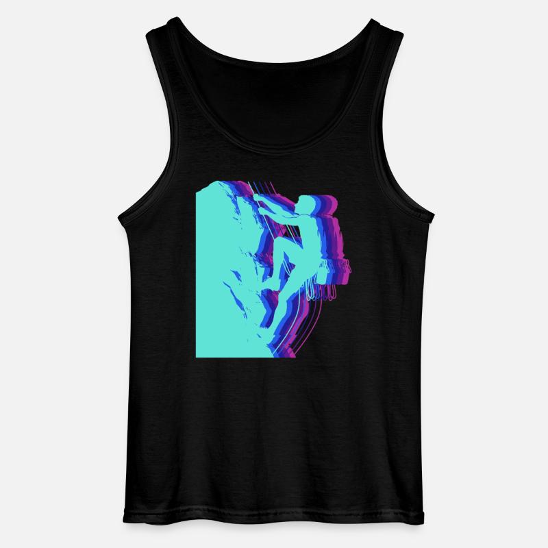 Glitch Art Kletterer Silhouette Modern - Gildan Männer Tank Top - Schwarz