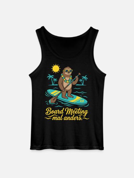Stand Up Paddling Faultier - Gildan Männer Tank Top - Schwarz