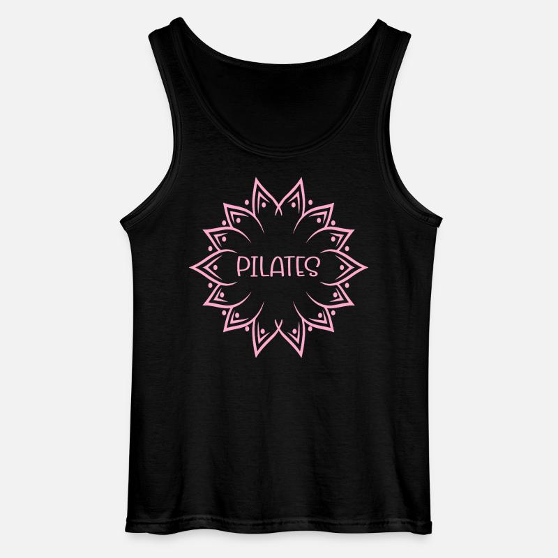 Pilates Blume - Gildan Männer Tank Top - Schwarz