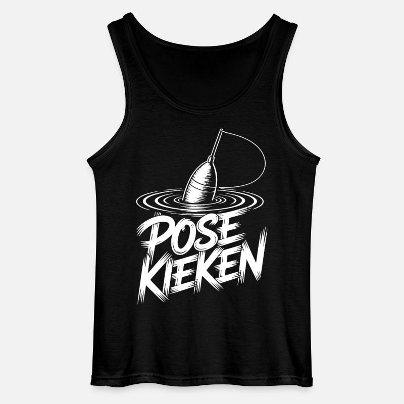 Fischen Pose Humor - Gildan Männer Tank Top - Schwarz