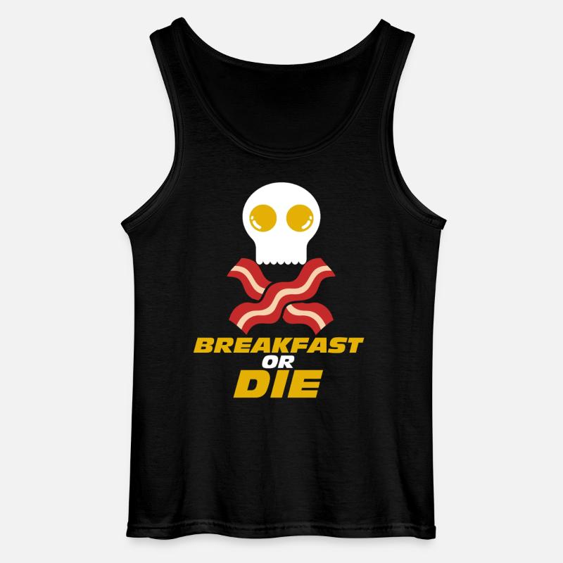 Frühstück oder Totenkopf-Speck-Ei - Gildan Männer Tank Top - Schwarz