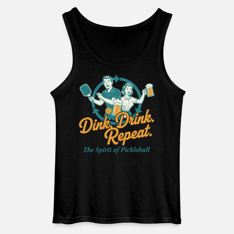 Pickleball Dink Drink Repeat Funny Player - Gildan Männer Tank Top - Schwarz