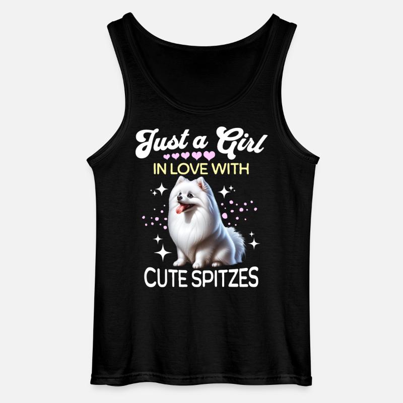 Spitz Zwergspitz Mädchen - Gildan Männer Tank Top - Schwarz