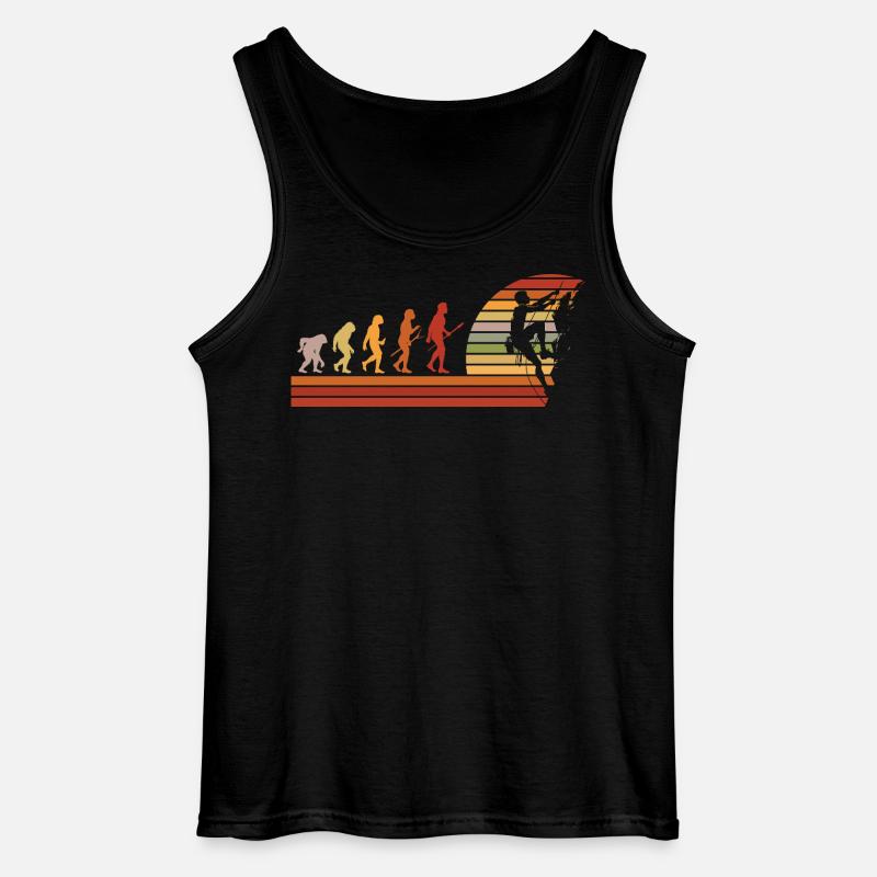 Evolution des Kletterns Retro Design - Gildan Männer Tank Top - Schwarz
