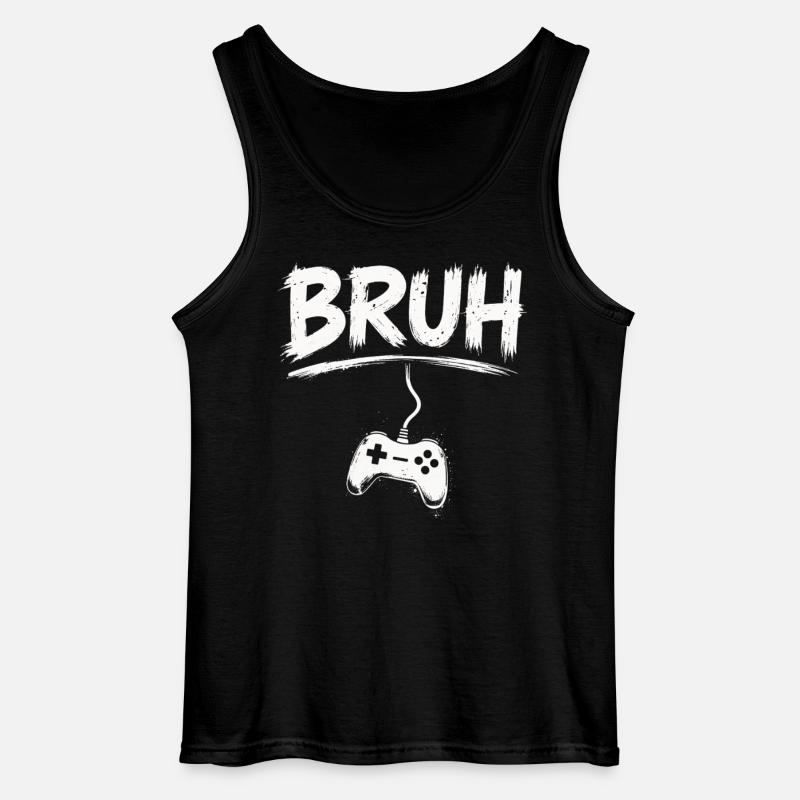 BRUH Gaming Controller Splash - Gildan Men’s Tank Top - black