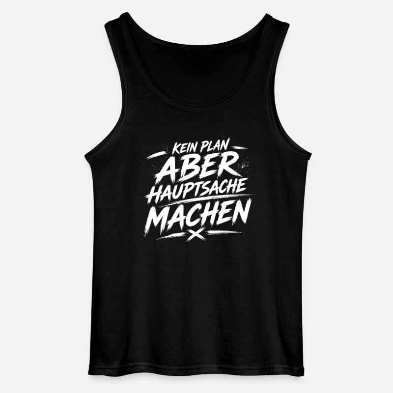 Kein Plan Aber Machen - Gildan Männer Tank Top - Schwarz