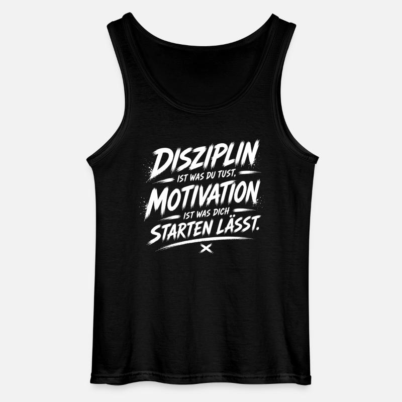 Disziplin treibt dich: Startmotivation - Gildan Männer Tank Top - Schwarz