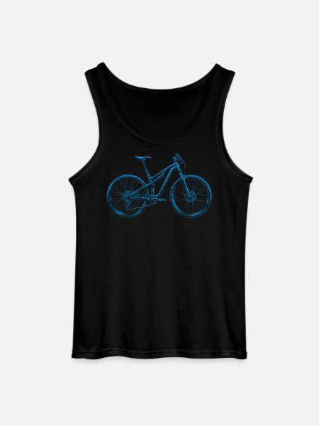 MTB Lineart Blue – Mountain Biker Gift - Gildan Men’s Tank Top - black