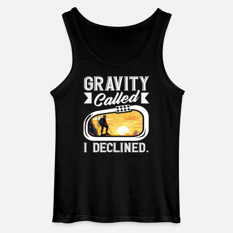 Gravity Called I Declined Lustiges Klettern - Gildan Männer Tank Top - Schwarz
