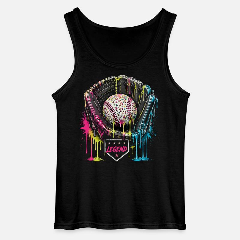 Baseball Handschuh Legend Bunt Grafik - Gildan Männer Tank Top - Schwarz