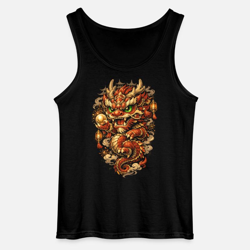 Dragon Dance Drachentanz - Gildan Männer Tank Top - Schwarz