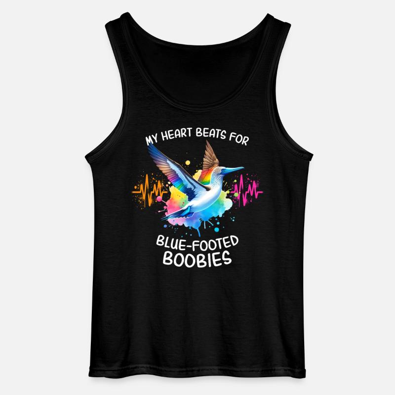 Blaufusstölpel Herzlinie - Gildan Männer Tank Top - Schwarz