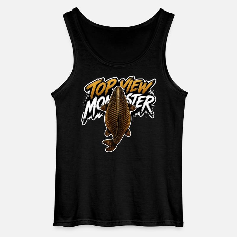 Vogelperspektive Monsterkarpfen – Kräftiges Angeldesign - Gildan Männer Tank Top - Schwarz