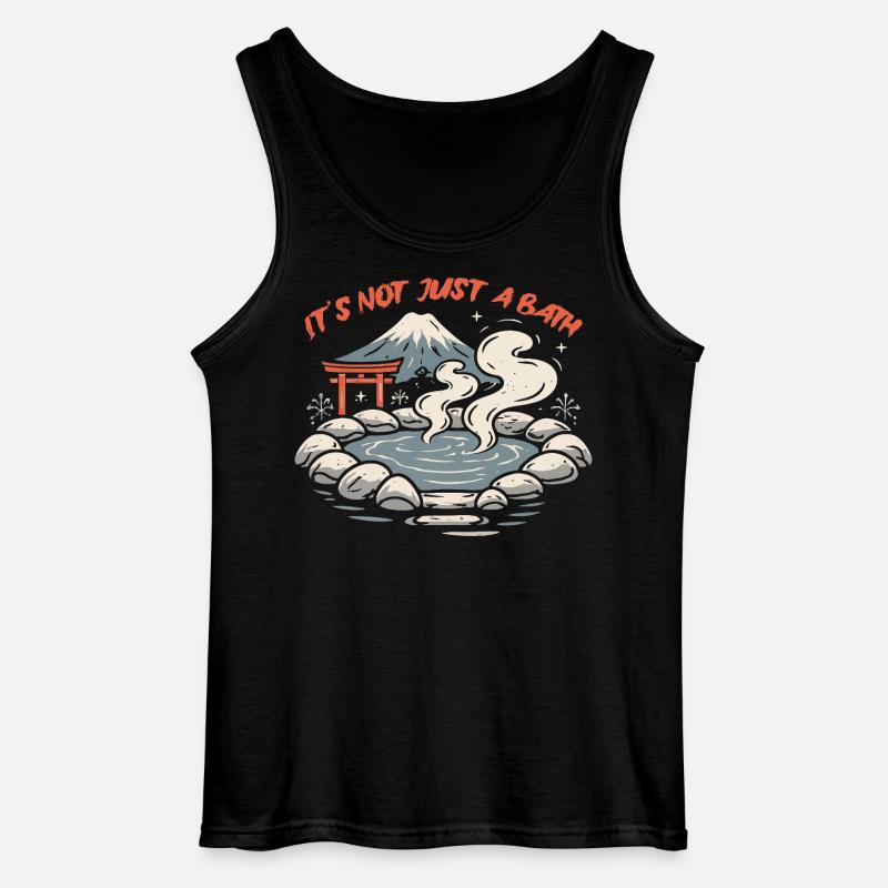 Onsen Hot Spring Bath - Gildan Men’s Tank Top - black
