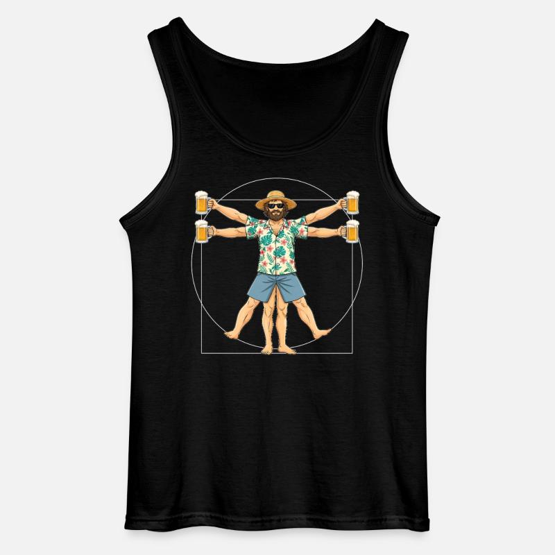 Vitruvianischer Mensch Bier - Gildan Männer Tank Top - Schwarz
