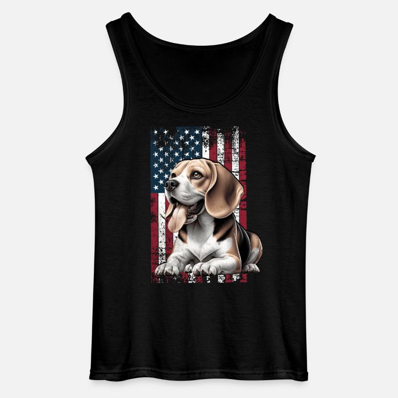 Beagle US Beagle - Gildan Männer Tank Top - Schwarz