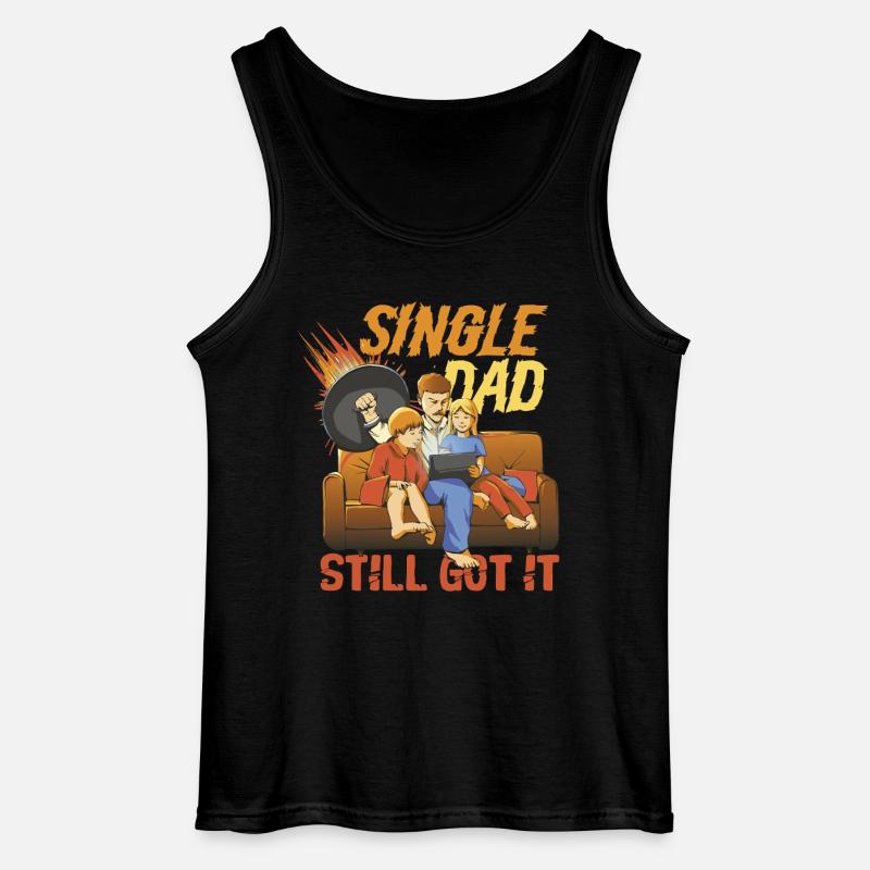 Single Dad Single Dad - Gildan Men’s Tank Top - black