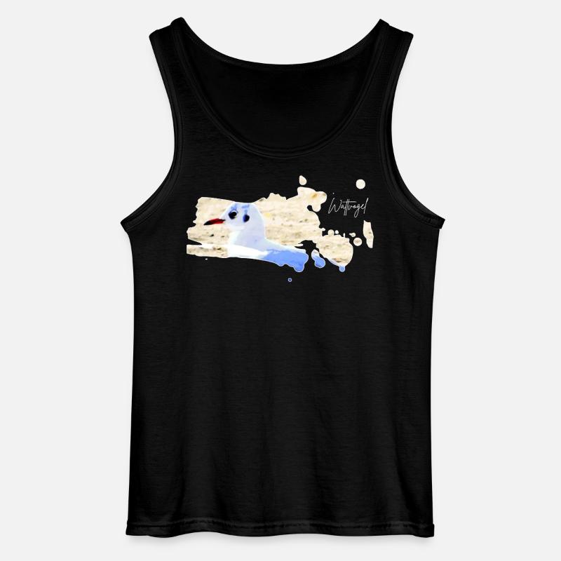 Wattvogel Nordsee Möwe - Gildan Männer Tank Top - Schwarz