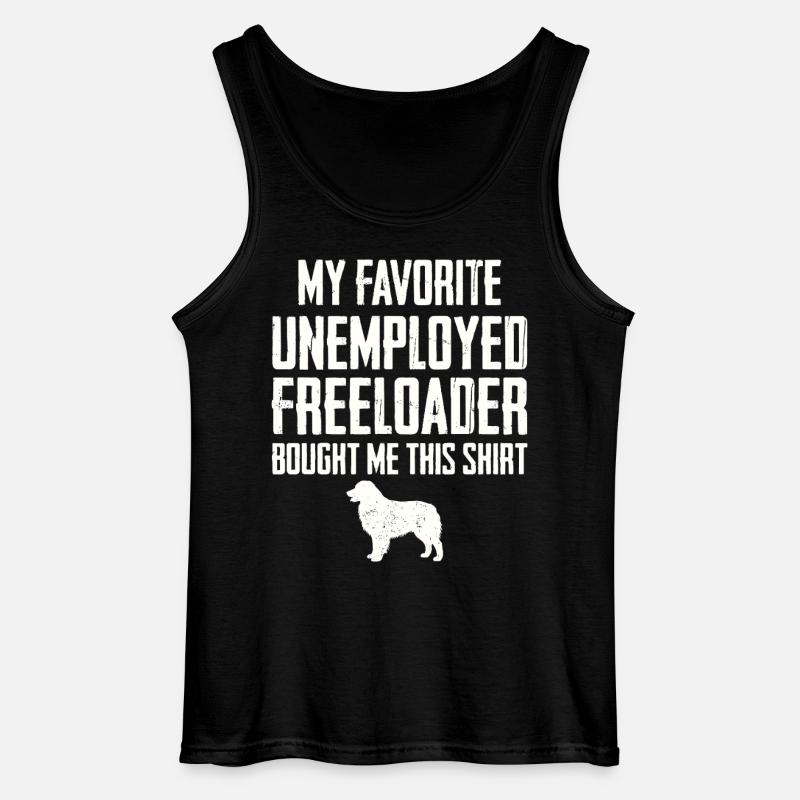 Funny Australian Shepherd Freeloader - Gildan Men’s Tank Top - black