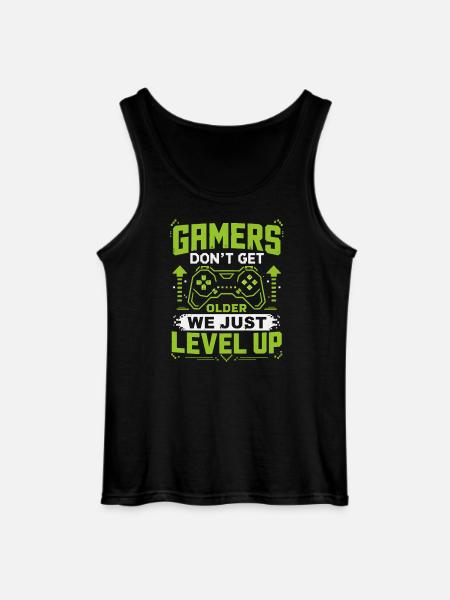 Gamer Saying Level Up Neon - Gildan Men’s Tank Top - black