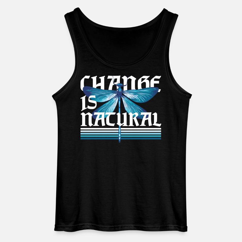 Dragonfly Dragonflies Change Is Natural - Gildan Men’s Tank Top - black