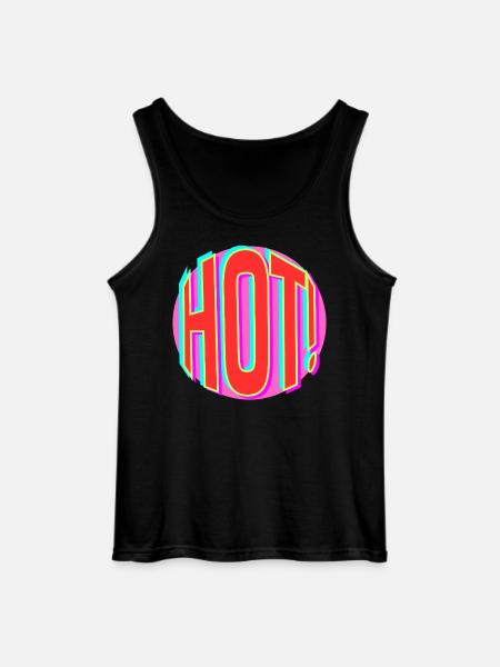Neon Hot Retro Lettering - Gildan Men’s Tank Top - black