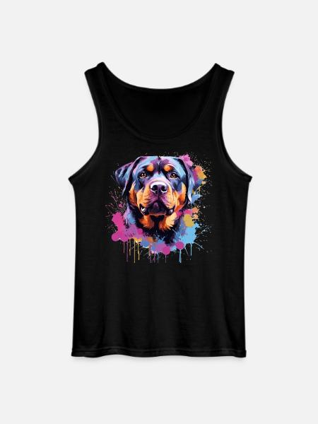 Rottweiler Bunker Splash Art Hund - Gildan Männer Tank Top - Schwarz
