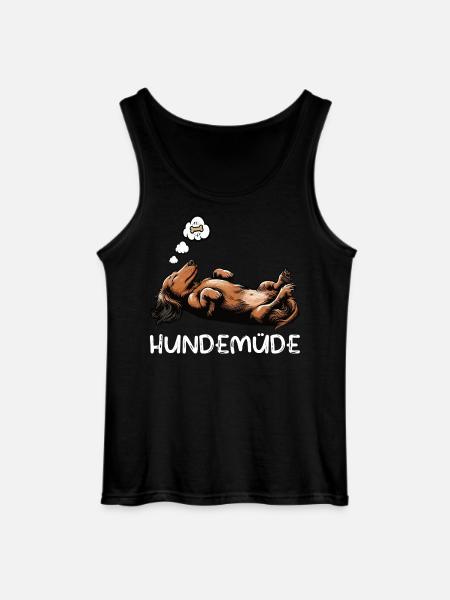 Hundemüde Langhaardackel Dackel Dackelhalter - Gildan Männer Tank Top - Schwarz