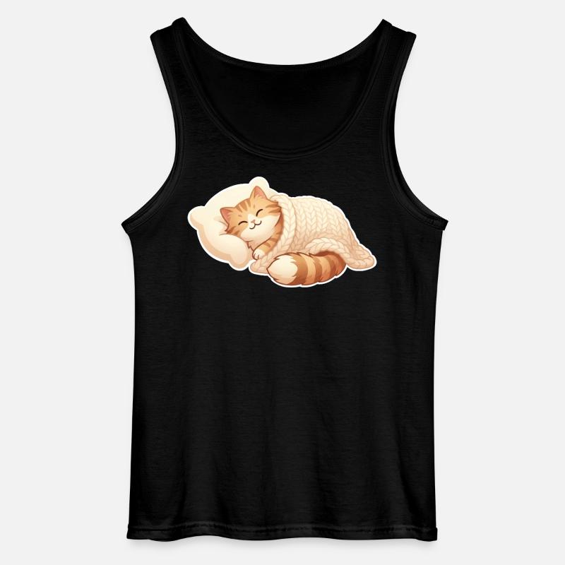 Katze Schlafen - Gildan Männer Tank Top - Schwarz