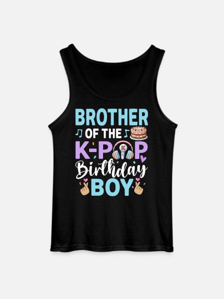 Brother of The K-Pop Birthday Boy - Gildan Men’s Tank Top - black