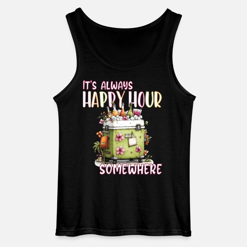 Happy Hour Somewhere - Gildan Men’s Tank Top - black