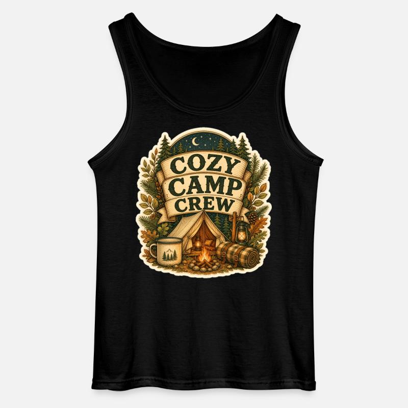 COZY CAMP CREW - Gildan Men’s Tank Top - black