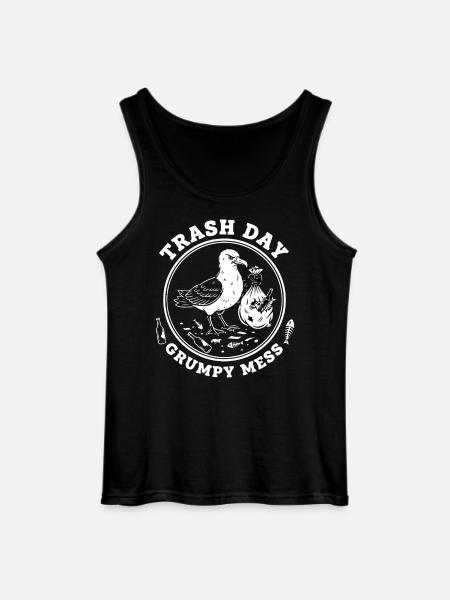 Seagull Trash Day Trash - Gildan Men’s Tank Top - black