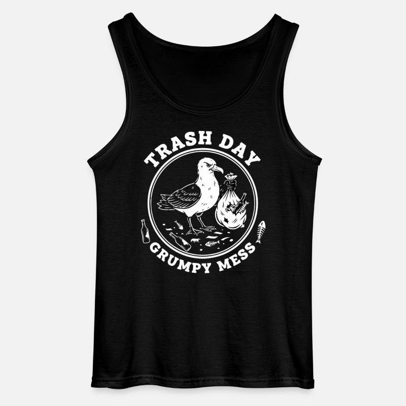 Möwe Trash Day Müll - Gildan Männer Tank Top - Schwarz