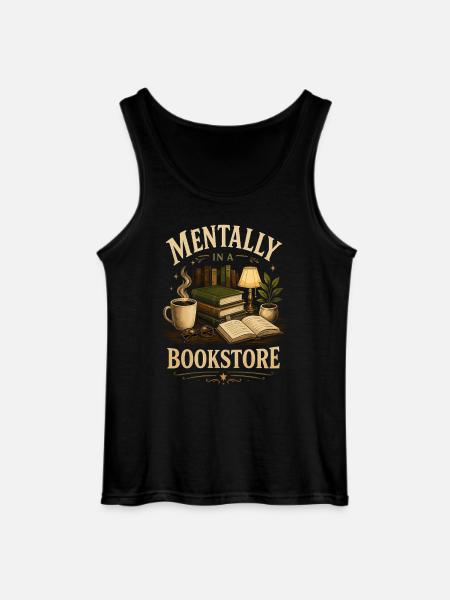 Library Bookworm Fiction Fan Design - Gildan Men’s Tank Top - black