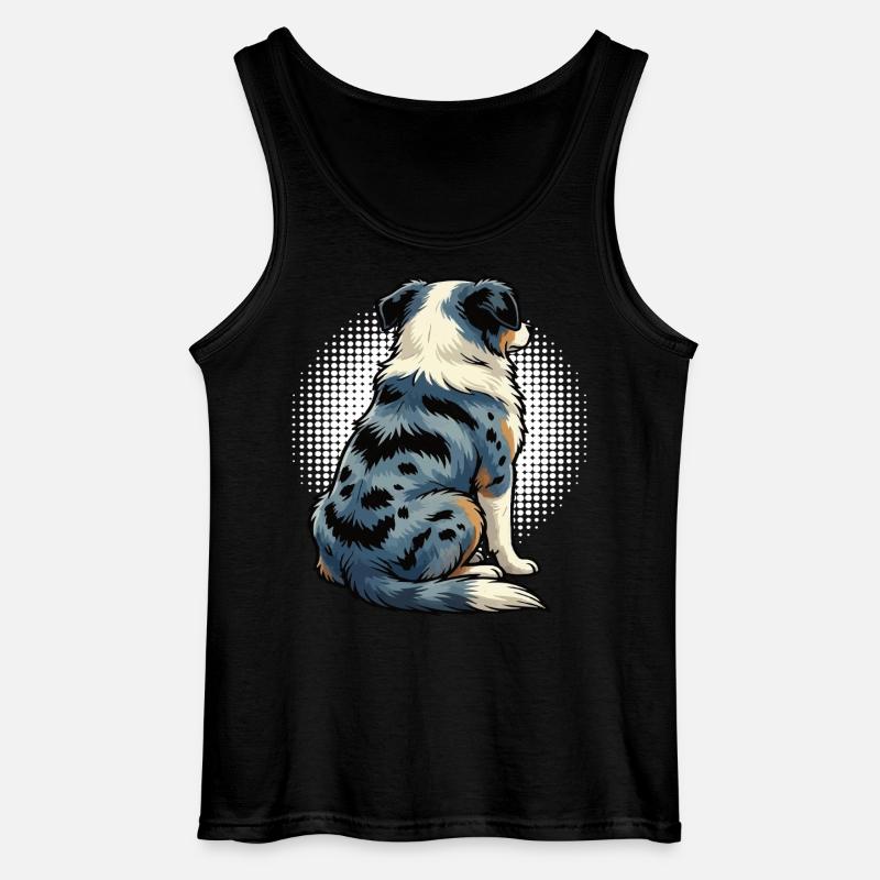 Australian Shepherd Aussie Aussie Owners Aussies - Gildan Men’s Tank Top - black