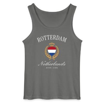 Couronne des armoiries de Rotterdam – Souvenir des Pays-Bas - Débardeur Gildan Homme - charbon - Devant - AI Model Male 185 dark (185cm)