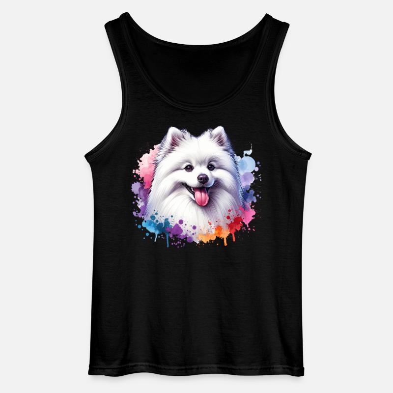 Spitz Zwergspitz Motiv - Gildan Männer Tank Top - Schwarz