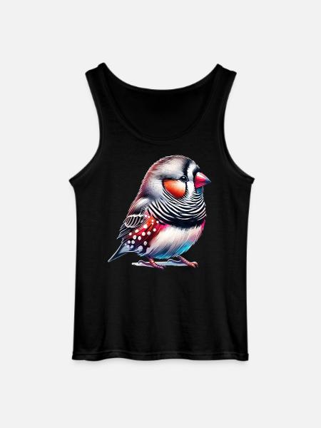 Zebra Finch Motif - Gildan Men’s Tank Top - black